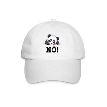 Nö Einfach Nö No Nein Panda Bär Süß Lustig Spruch - Baseballkappe - Weiß/Weiß - Vorne