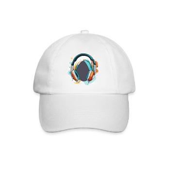 Headphones / Audio / Music / Sound / Studio / Cool - Baseball Cap - white/white - Front