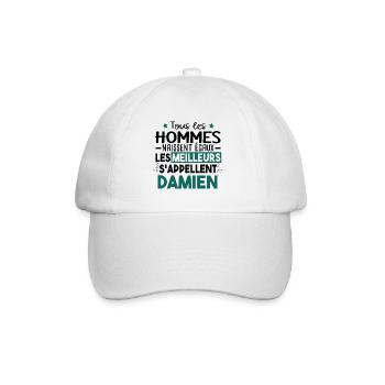 Damien Prénom Homme Cadeau Humour - Casquette classique - blanc/blanc - Devant