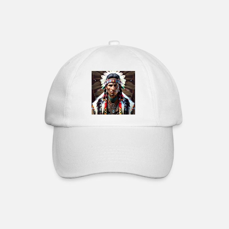 Chef de tribu amérindienne - Casquette classique - blanc/blanc