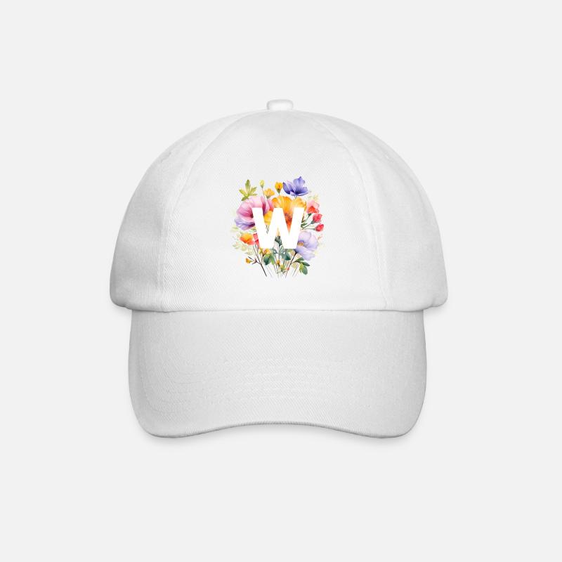 W monogramme, Bouquet coloré - Casquette classique - blanc/blanc
