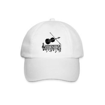 Violin music logo - Baseball Cap - white/white - Front