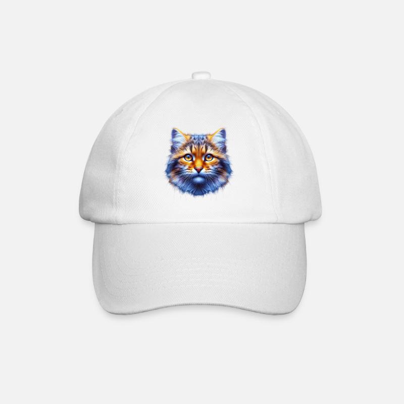 Katze - Baseballkappe - Weiß/Weiß