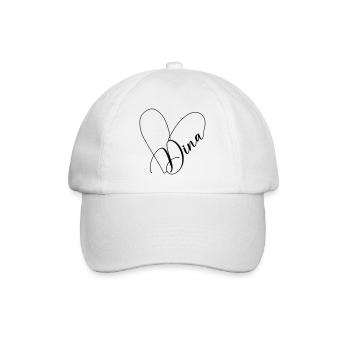 Dina Name Heart Line - Baseball Cap - white/white - Front