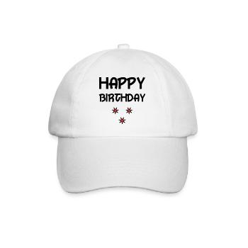 HAPPY BIRTHDAY. HAPPY BIRTHDAY. ANNIVERSARY. - Baseball Cap - white/white - Front