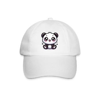 Kawaii Niedlicher Panda - Baseballkappe - Weiß/Weiß - Vorne