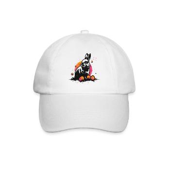 Lapin en noir à Pâques - Casquette classique - blanc/blanc - Devant