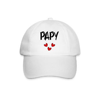 PAPY. FÊTE DES PÈRES. BONNE FÊTE PAPY. JE T'AIME. - Casquette classique - blanc/blanc - Devant