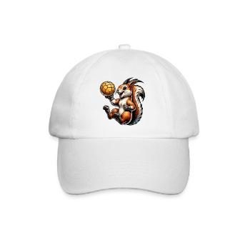 Handball, Sports, Squirrel, Nuts, Animal Lover - Baseball Cap - white/white - Front