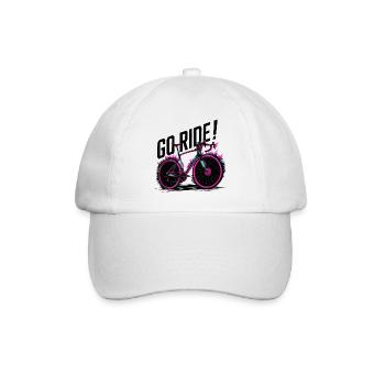 Neon Cycling Adventure Illustration - Baseball Cap - white/white - Front