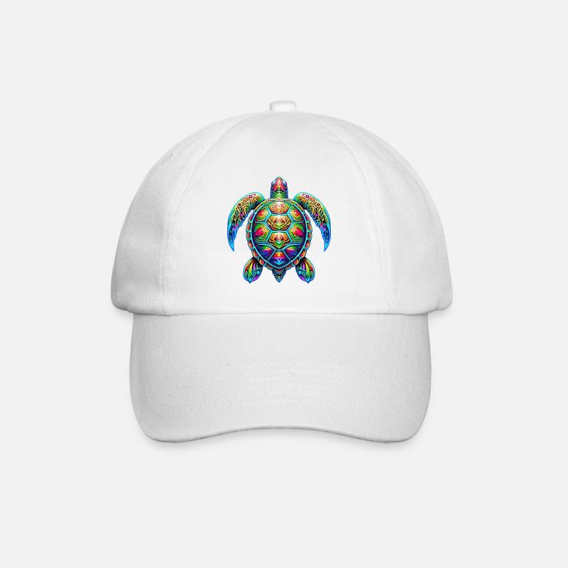 Turtle - Baseball Cap - white/white
