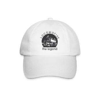alte Lok Zug Bahn Sächsiche Bahn Symbol Logo - Baseballkappe - Weiß/Weiß - Vorne