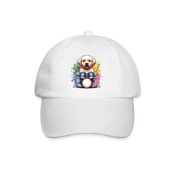 Cool Labrador Drummer - Baseball Cap - white/white - Front