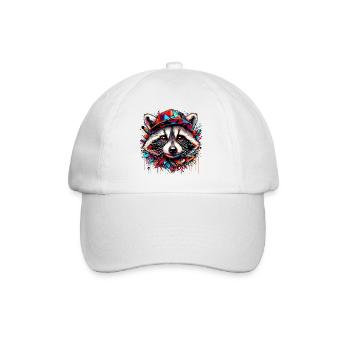 Raton laveur avec chapeau casquette rap hat - Casquette classique - blanc/blanc - Devant