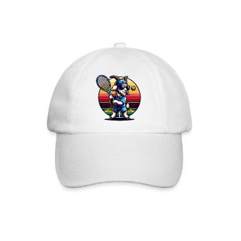 Conception de terrain de joueur de tennis de chèvre - Casquette classique - blanc/blanc - Devant