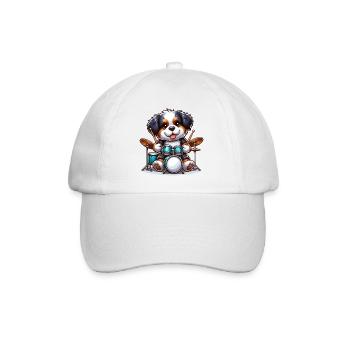 Bernese Mountain Dog Puppy Drummer Drummer Drummer - Baseball Cap - white/white - Front