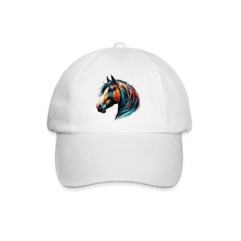 Horse - Baseball Cap - white/white - Front