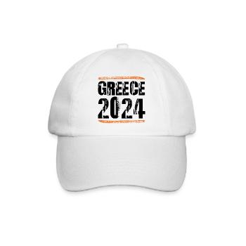 Greece 2024 Spruch - Baseballkappe - Weiß/Weiß - Vorne