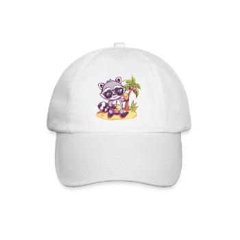 Raccoon Beer Funny Booze - Baseball Cap - white/white - Front