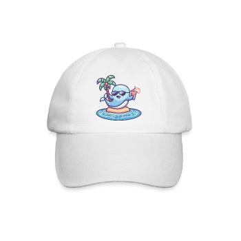 Whale Summer Vacation - Baseball Cap - white/white - Front