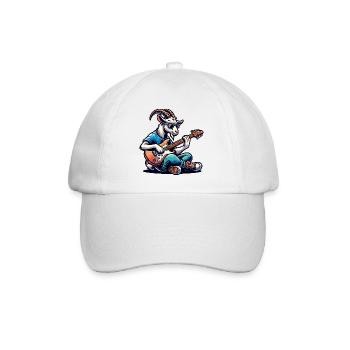 Chèvre avec guitare cool lunettes de soleil bande - Casquette classique - blanc/blanc - Devant