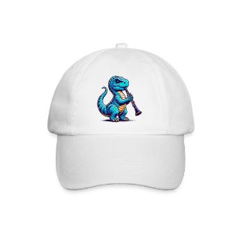 Dino Flutist Orchestra Funny Design - Baseball Cap - white/white - Front