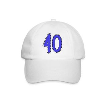 40. 40 JAHRE. 40. JAHRESTAG. 40-JÄHRIGES JUBILÄUM. - Baseballkappe - Weiß/Weiß - Vorne