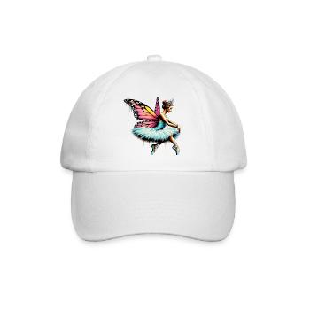 Ballerina with butterfly wings butterflies tutu - Baseball Cap - white/white - Front