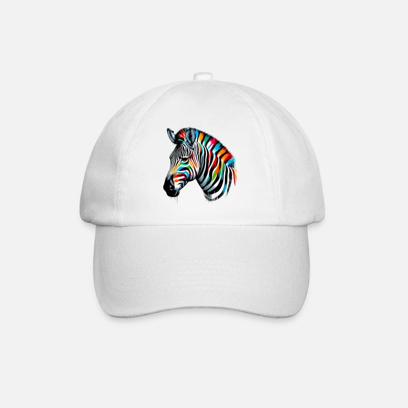 Zebra - Baseballkappe - Weiß/Weiß