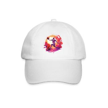 Magic basketball shot against the background of the sunset - Baseball Cap - white/white - Front
