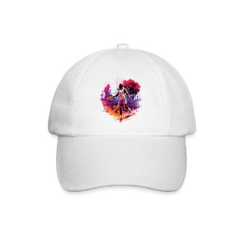 Joueur de basket-ball entouré par le coucher du soleil, illustration - Casquette classique - blanc/blanc - Devant