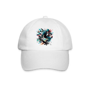 Vivid colorful motif of a skater - Baseball Cap - white/white - Front