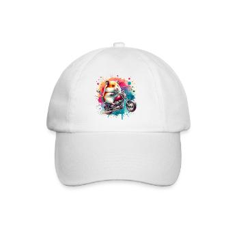 Motard hamster cool sur le design du chopper - Casquette classique - blanc/blanc - Devant
