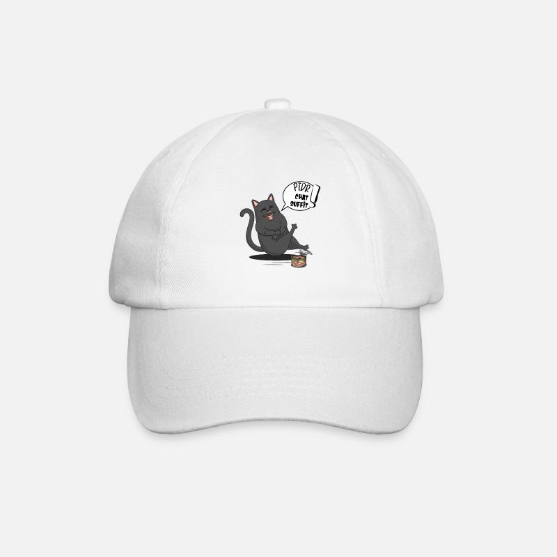 Le Chat Cartoon Mort de rire (mdr) - Casquette classique - blanc/blanc