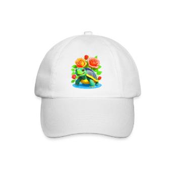 Tortue parmi les roses - 2 - Casquette classique - blanc/blanc - Devant