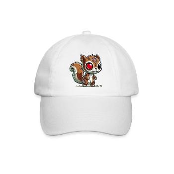 creepy zombie squirrel for halloween fun - Baseball Cap - white/white - Front