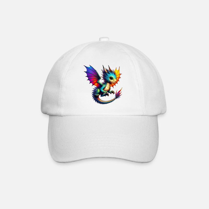 Drache - Baseballkappe - Weiß/Weiß