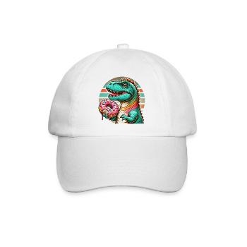 Dino donut motif: An adventure for those with a sweet tooth - Baseball Cap - white/white - Front