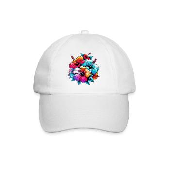 Hibiscus Flowers - Baseball Cap - white/white - Front