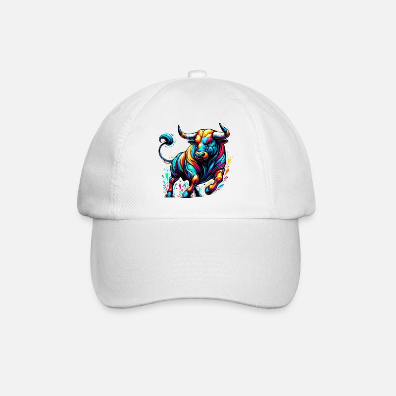 Stier - Baseballkappe - Weiß/Weiß