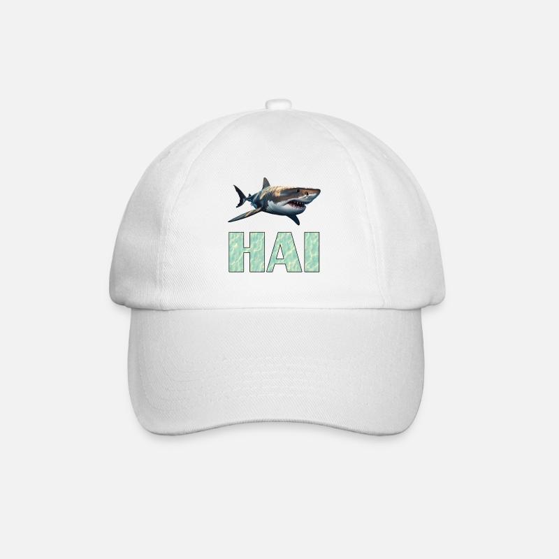 Weißer Hai - Baseballkappe - Weiß/Weiß