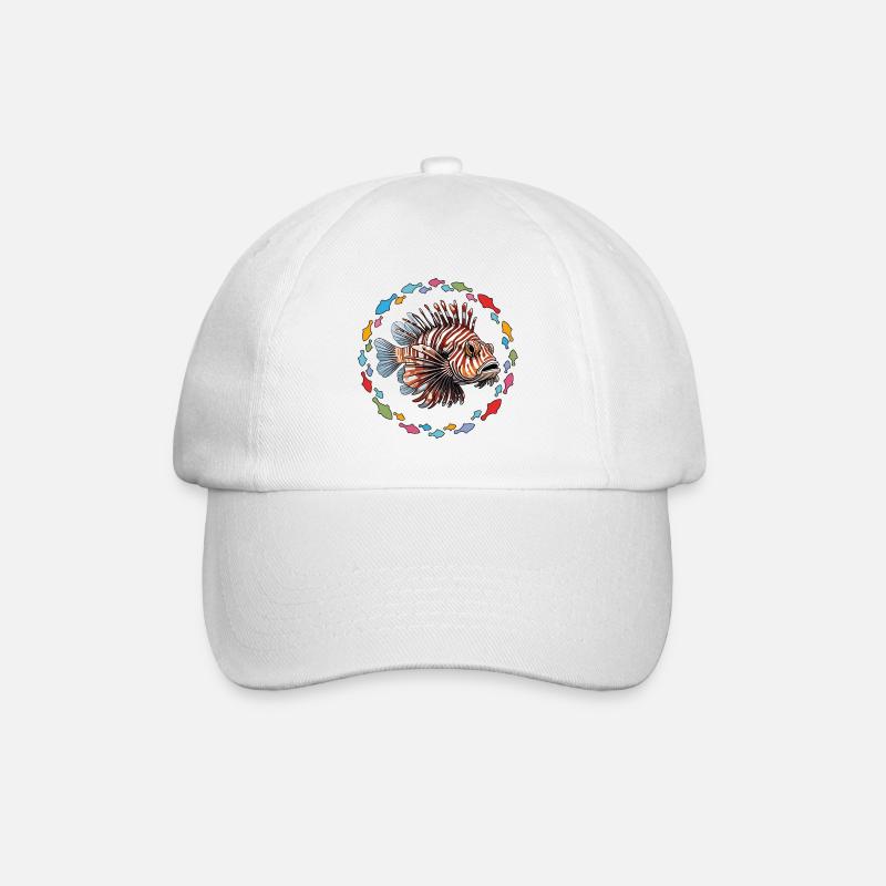 Poisson-lion Poisson corail dans le cercle de poissons - Casquette classique - blanc/blanc