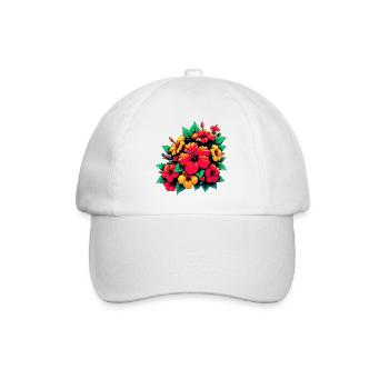 Hibiscus Flowers - Baseball Cap - white/white - Front