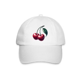 Cerises en forme de cœur : l’amour en pleine forme - Casquette classique - blanc/blanc - Devant