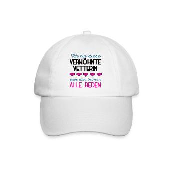 Verwöhnte Vetterin Spruch Patenkind Cousine - Baseballkappe - Weiß/Weiß - Vorne