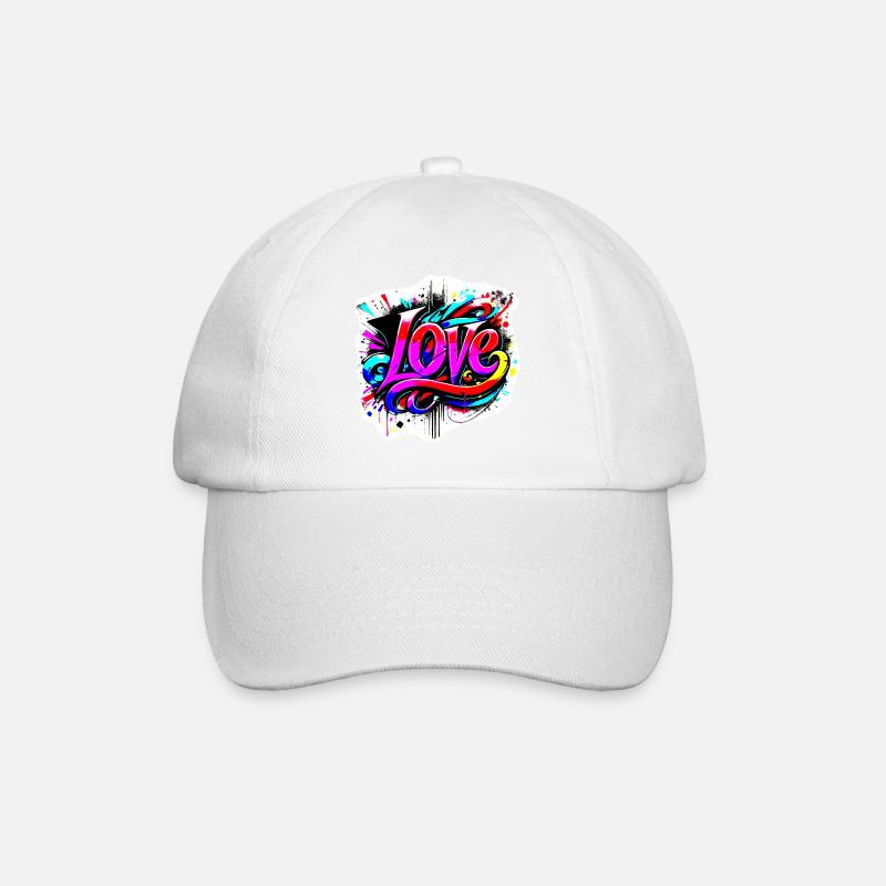 Love Graffiti Lettering - Baseball Cap - white/white