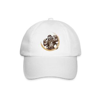 A muscular tiger as a rapper, energy and style - Baseball Cap - white/white - Front
