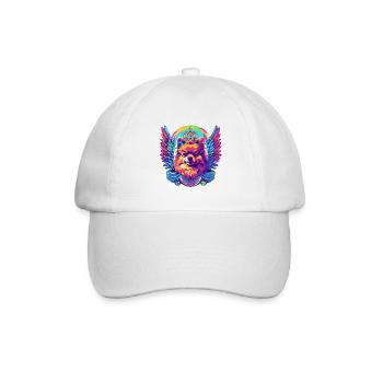 Pomeranian Dog Head Portrait Colorful - Baseball Cap - white/white - Front