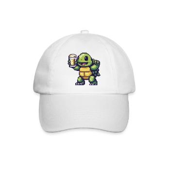 Tortue bière pixel - Casquette classique - blanc/blanc - Devant