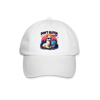 Don't Glitch my Vibe - Retro Gaming Alpaka - Baseballkappe - Weiß/Weiß - Vorne